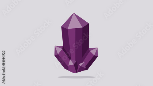 Purple Crystal Formation - A Geometric Mineral Specimen.