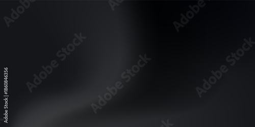 Elegant black vector. Limbo dark grey spotlight background. Abstract 3d backdrop for product presentation. Texture