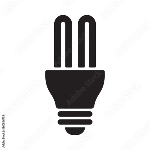 A simple black and white illustration of a compact fluorescent light bulb