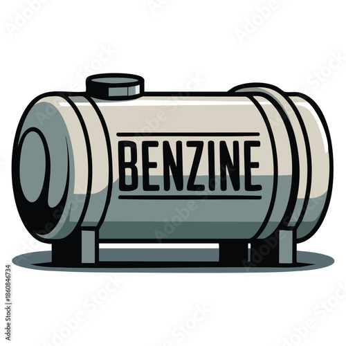 Vector illustration of benzine fuel tank ideal for oil production transportation energy industry and industrial themed design elements