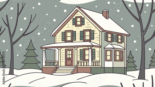 Cozy house in winter wonderland