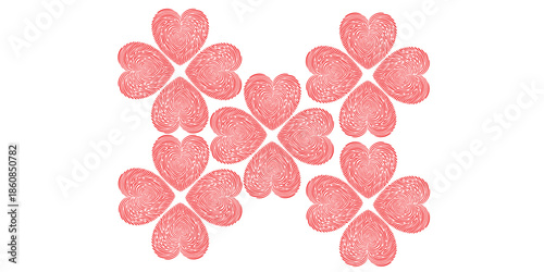 Pink Heart-Shaped Candies Arranged in a Decorative Pattern.