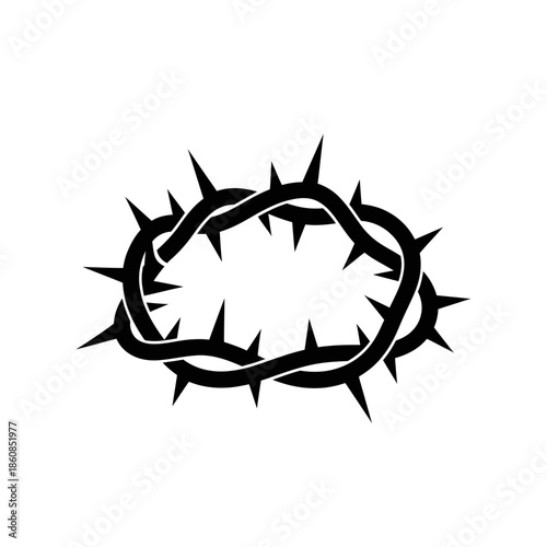 Crown of Thorns Silhouette - A Symbol of Sacrifice and Suffering.