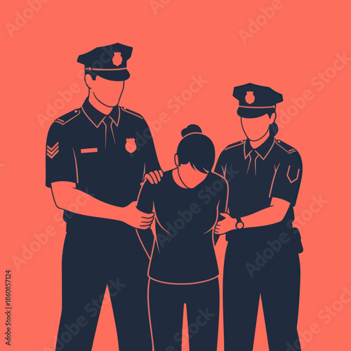 Police Officers Arresting a Person.