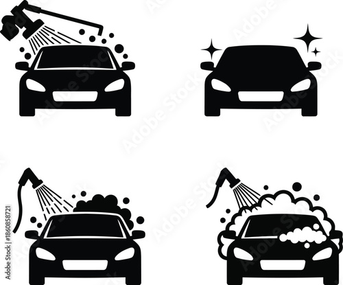 Car wash and cleaning icon.