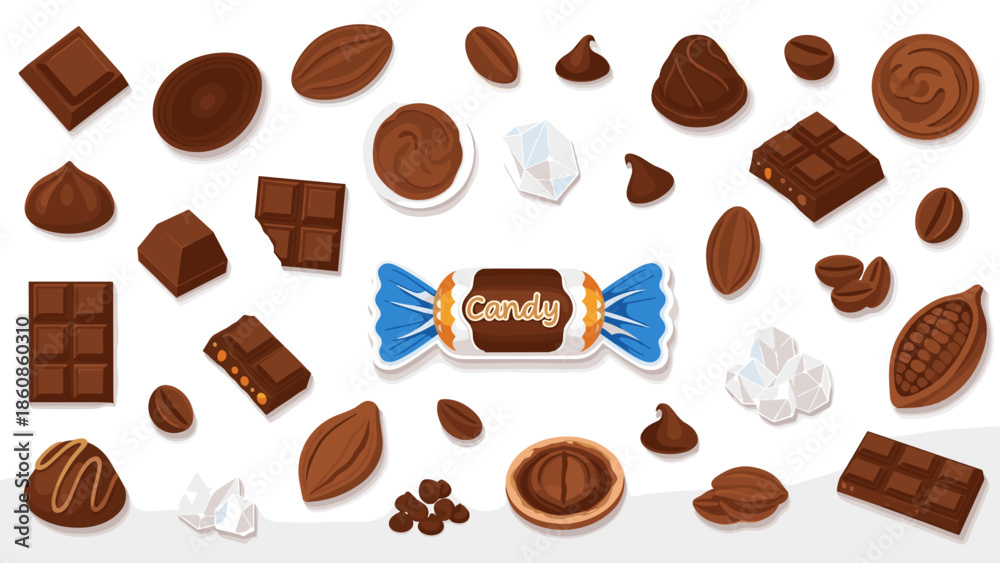 Fototapeta premium Assorted assorted chocolate candies and sweets