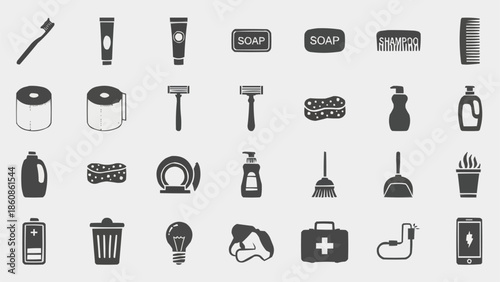 Essential Household Items and Everyday Objects Collection.
