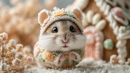 Wallpaper Mural Festively Dressed Hamster Warm Christmas Season Torontodigital.ca