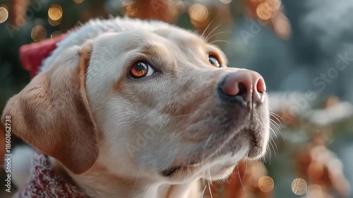 Wallpaper Mural Labrador Retriever's Heartwarming Christmas Gaze Torontodigital.ca