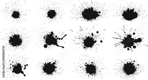 Ink Splashes Stencil Very Detailed Collection High Quality Manually Traced