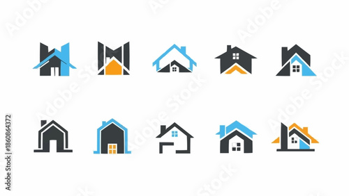 Collection of Minimalist House Logo Designs for Real Estate.