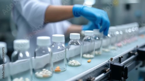 Pharmaceutical Quality Control with Lab Technician, Automated Manufacturing of Medication, Sterile Environment for Drug Safety