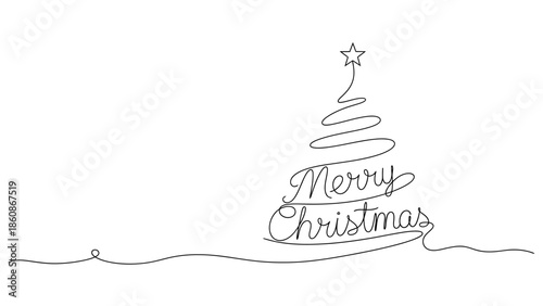 Minimalist Tree Design with Merry Wishes, Holiday Decor, Festive Vibes