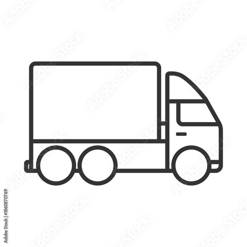 Outline truck icon simple isolated flat style design.