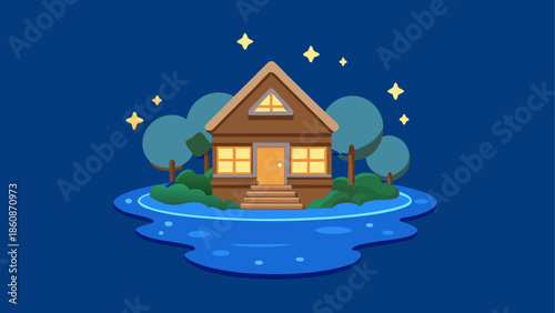 Cozy cottage on a serene island