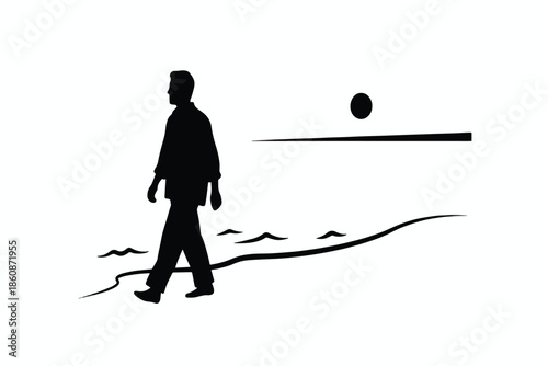 Solitary Journey Path New Beginning Horizon Silhouette