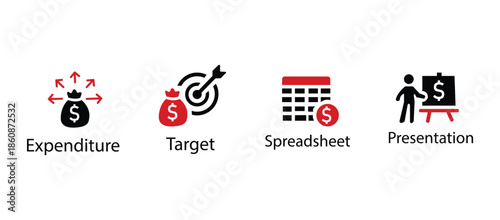 Accounting icon set. Containing financial statement, accountant, financial audit, invoice, tax calculator, business firm, tax return, income and balance sheet icons. Solid icon collection.