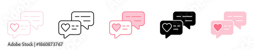 Love Message Icon Set Multiple Style Collection