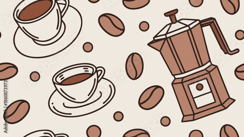 brown coffee bean pattern 
