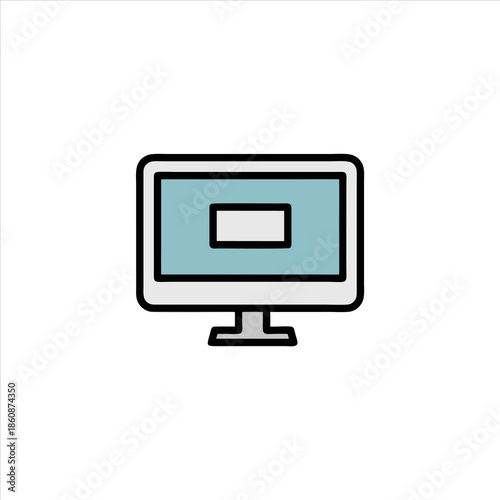 A simple line art computer monitor icon.