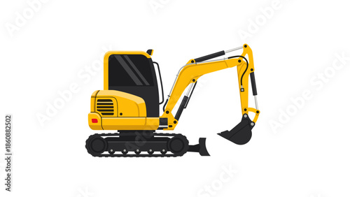 Yellow Excavator Machine Heavy Equipment.