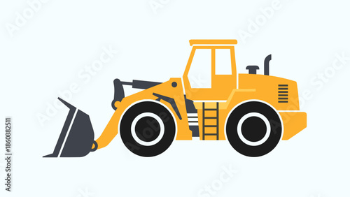 Yellow Front End Loader Illustration.