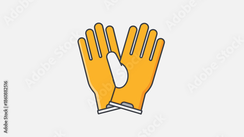 Yellow Rubber Gloves Protective Workwear.