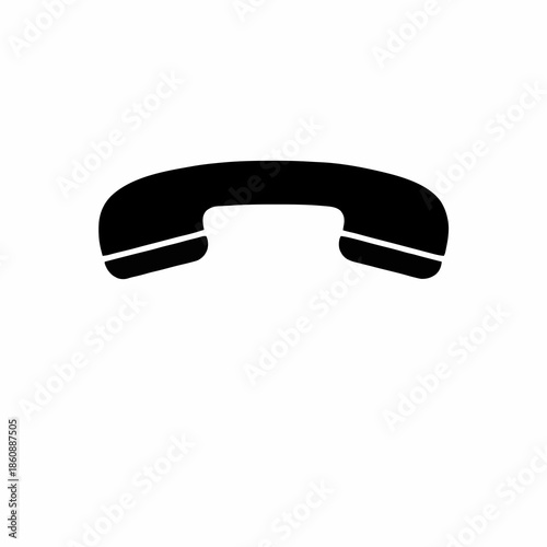 telephone handset icon with two white stripes symbolizes conversation or disconnection on simple white background vector