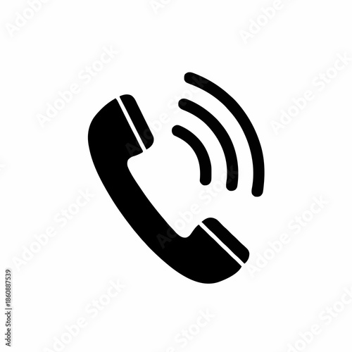 Calling phone icon vector illustration, ringing telephone symbol, incoming call or outgoing call sign, communication and support concept