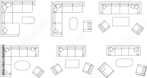 An abstract array of diverse interior layouts, an inviting study on spatial design, and architectural planning with minimalistic and structural aesthetic. 