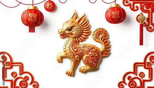 Chinese Zodiac Ornament for Lunar New Year on White