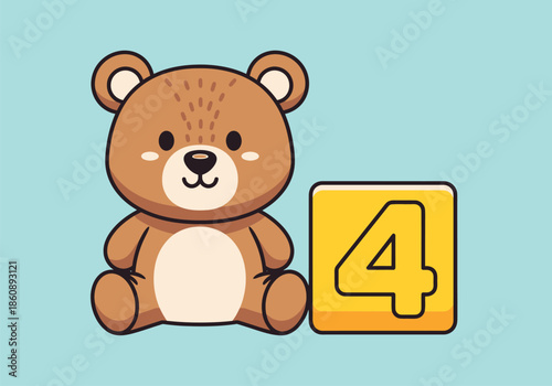 Cute Brown Teddy Bear Sitting with Friendly Expression.