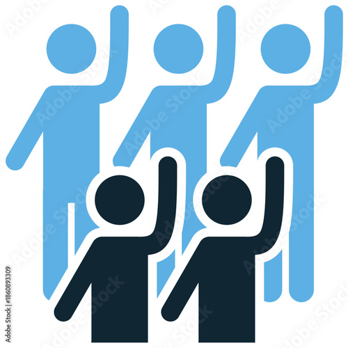 Volunteer icon vector for non-profit work. Ideal for social service, active citizenship, helping hands, and altruism.