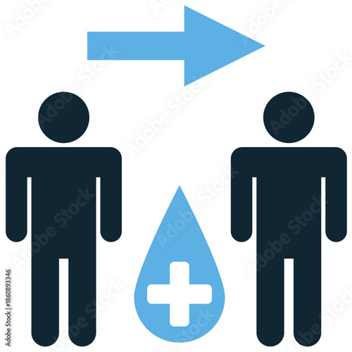 Blood donation icon vector for medical campaigns. Ideal for hospitals, red cross, transfusion, and saving lives.