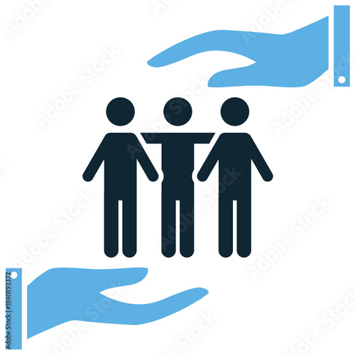 Humanitarian icon vector for global aid. Ideal for crisis relief, human rights, peace missions, and international support.