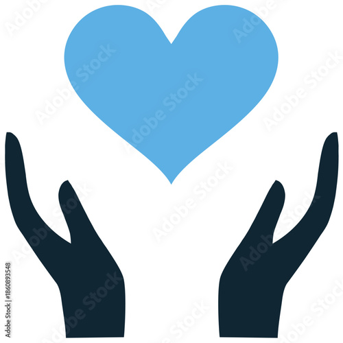 Charity icon vector for philanthropy apps. Ideal for fundraising, giving love, non-profit organizations, and helping hands.