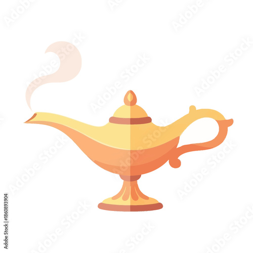 Vintage magic lamp with smoke coming out