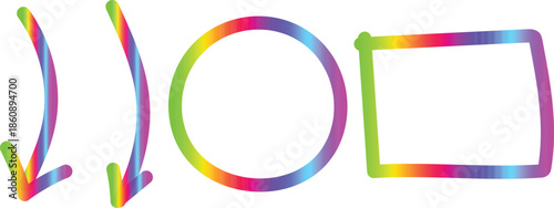 Colorful Rainbow Gradient Wavy Line Art Vector Design