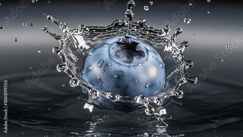 Blueberry Splash in Water