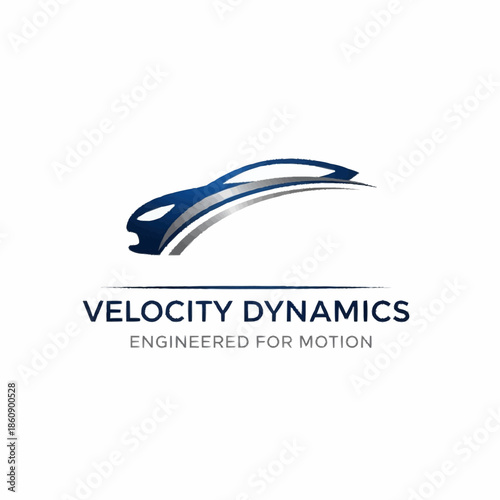 Velocity Dynamics logo design with abstract motion elements.