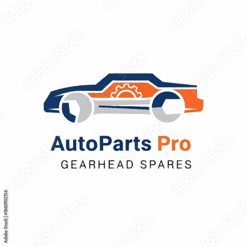 AutoParts Pro logo with car and gearhead spares text.