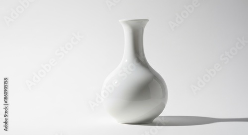 Simple white vase on a plain background