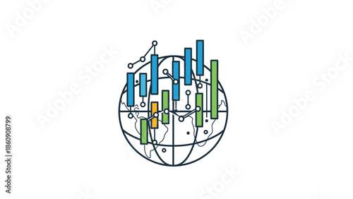 Global Business Growth Chart - World Trade Analytics and Finance Data Visualization