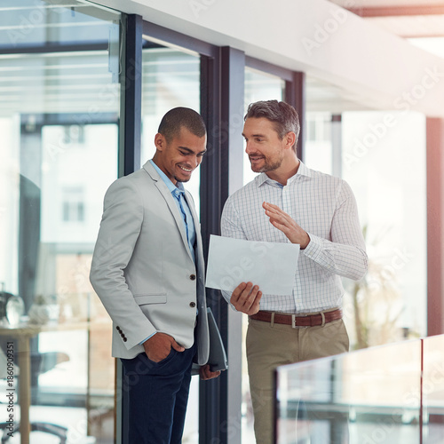 Εκτύπωση καμβά Business, people and meeting with document in office for real estate, property planning and web listing