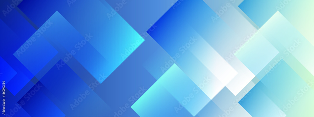 Fototapeta premium Abstract arrangement of overlapping geometric shapes in blue hues