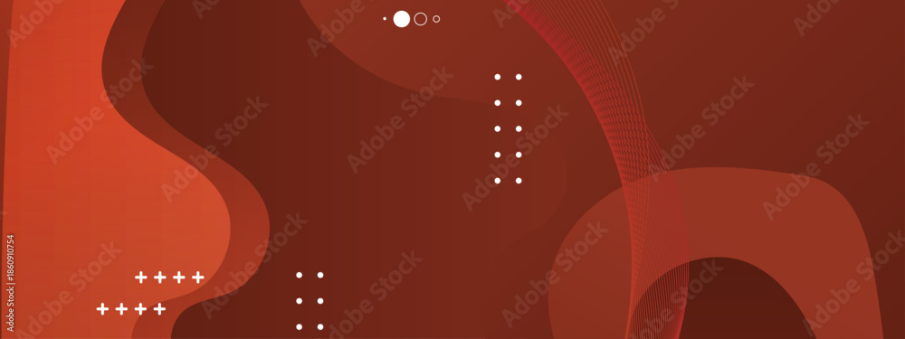 Obraz premium Auburn vector features wavy layers lines circles and plus signs