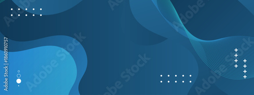 Modern abstract background with blue gradient shapes lines and dots
