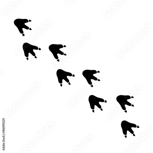 Cartoon dinosaur footprint tracks 