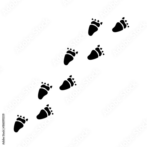 Cartoon dinosaur footprint tracks 