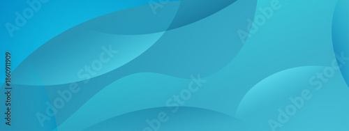 Displays a serene abstract background with soft blue translucent shapes